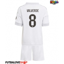 Dres Real Madrid Federico Valverde #8 Domáci pre deti 2025-26 Krátky Rukáv (+ trenírky)